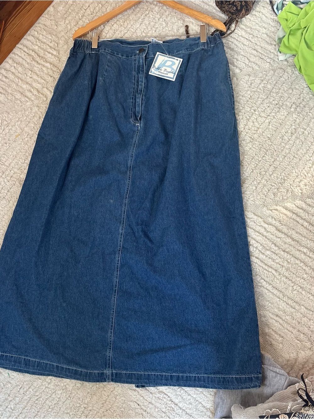 Classic Dark Blue Denim A-Line Skirt